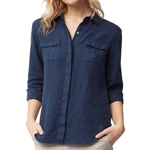 NEW Tommy Bahama Women's Two Palms Linen Shirt - Ocean Deep